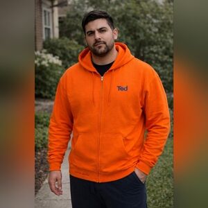 Ted Airlines Low Cost United Air Line Vintage 2004 Orange Hoodie Sweatshirt XXL